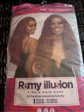 613 curly bust down !!! Janet Remy Illusion Long Curly Lace part